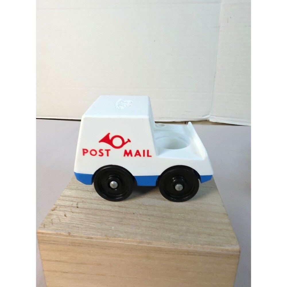 EUC Vintage Fisher-Price Little People Post Mail Vehicle Figure White Blue